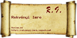 Rekvényi Imre névjegykártya